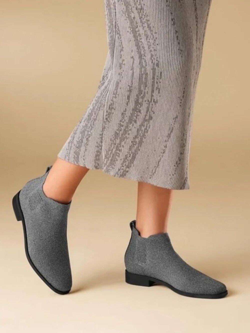 Vivaia Grey Ryan Pro Square Toe Water Repellent Chelsea Ankle Boots NWOT